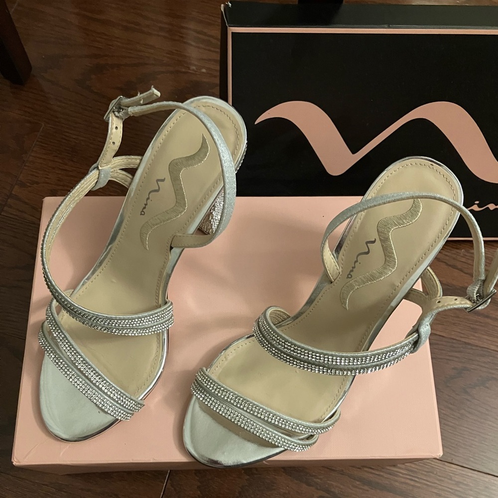 Nina Silver High Heel Sandals